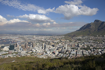 Fototapeta na wymiar City centre Cape Town below Table Mountain South Africa