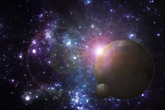 Deep space exoplanet illustration