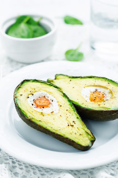 Avocado Baked With Egg