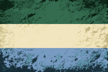 Sierra Leone flag. Grunge background. Vector illustration