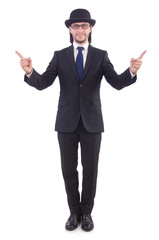 Young businessman isolated on the white background