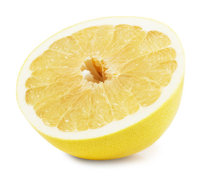 Pomelo or Chinese grapefruit slice isolated on the white backgro