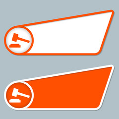 Fototapeta premium two orange boxes for any text with law symbol