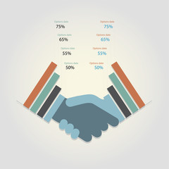 business handshake infographics vector illustration