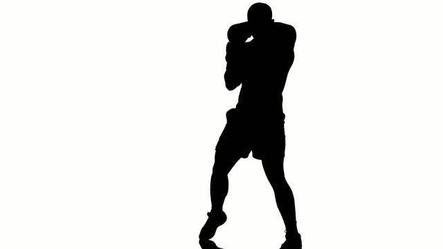 one caucasian man exercising boxing boxer  workout fitness in