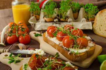 Roasted Cherry Tomato Sauce and Ricotta on Toast