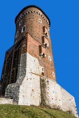 Ancient tower at  Wawel Royal Castle in Krakow