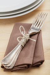 Gabeln auf Serviette