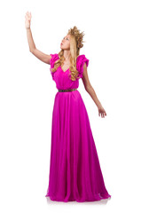 Naklejka premium Woman in fashion clothing isolated on white