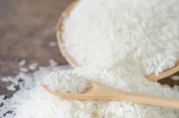 Gordijnen white rice  grains © rakT