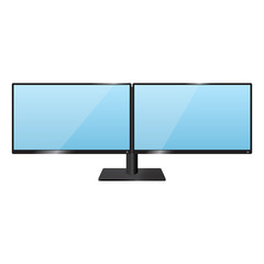 Two desktop monitors,  full hd aspect ratio 16:9