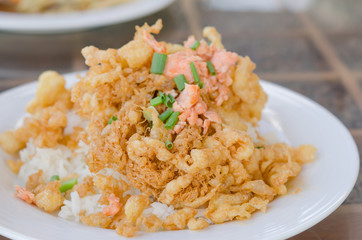fried crispy beaten egg omelette