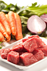 Raw Ingredients For A Traditional Beef Stew Recipe