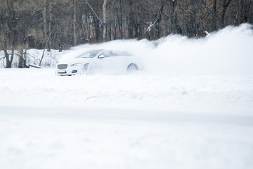 Car drift spray snow