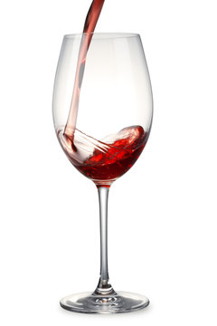 Pouring Red Wine with clipping path