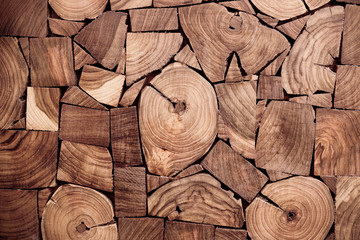 ces of teak wood stump background