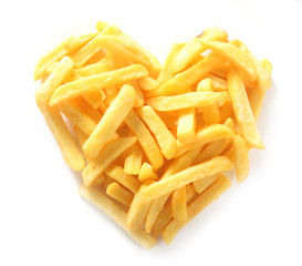 Straight Cut French Fries in Shape of Heart