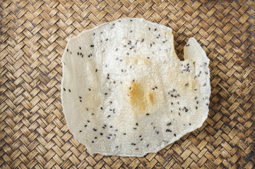 Grill Thai crispy rice add black sesame