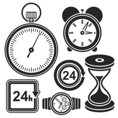 Set of time web and mobile icons. Vector.