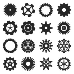 Gears shapes vector set.