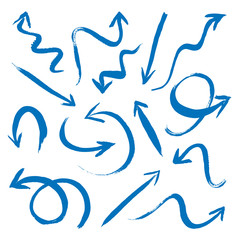 Set of blue vector arrows