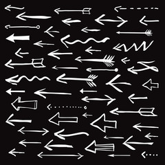 set of white vector arrows