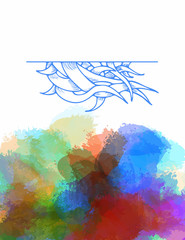 Naklejka premium Poster templates with paint splash ribbon.