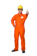 Industrial worker isolated on the white background