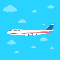 aircraft flat design style vector illustration airplane flying
