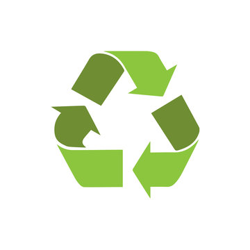 recycle symbol logo icon with shadow vector