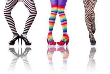Woman legs isolated on the white background