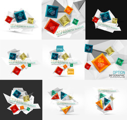 Set of vector fresh business abstract infographic