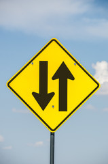 Two-way Traffic Ahead Sign