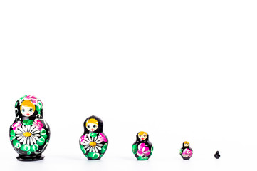 isolated russian dolls