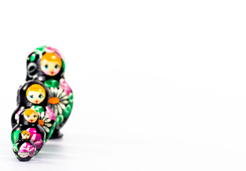 isolated russian dolls