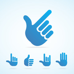 Obraz premium Vector flat hand icon set
