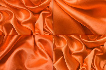 Fototapeta premium Set satin fabric texture background