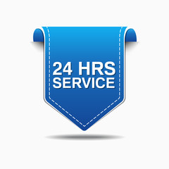 24 Hours Service Blue Vector Icon Design