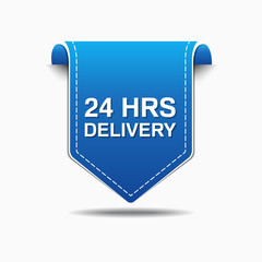 24 Hours Delivery Blue Vector Icon Design