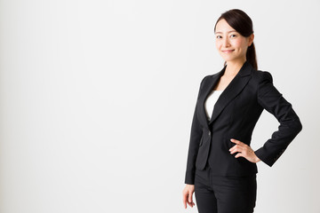 asian businesswoman on white backgroound