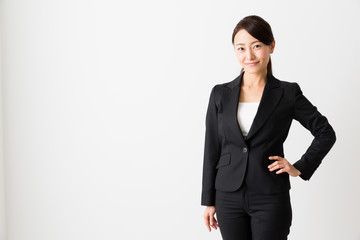 asian businesswoman on white backgroound