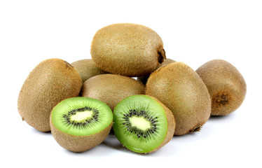 ripe kiwi on a white background.