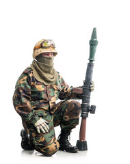 Soldier with a weapon