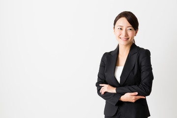 asian businesswoman on white backgroound