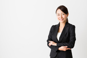 asian businesswoman on white backgroound