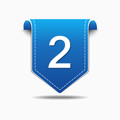 2 Number Vector blue Web Icon