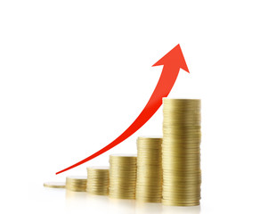 Coins graph stock market