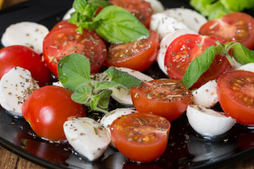 Caprese salad with cherry tomatoes