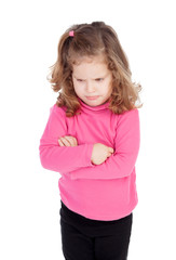 Angry little girl in pink