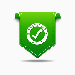 Protected Link Green Vector Icon Design